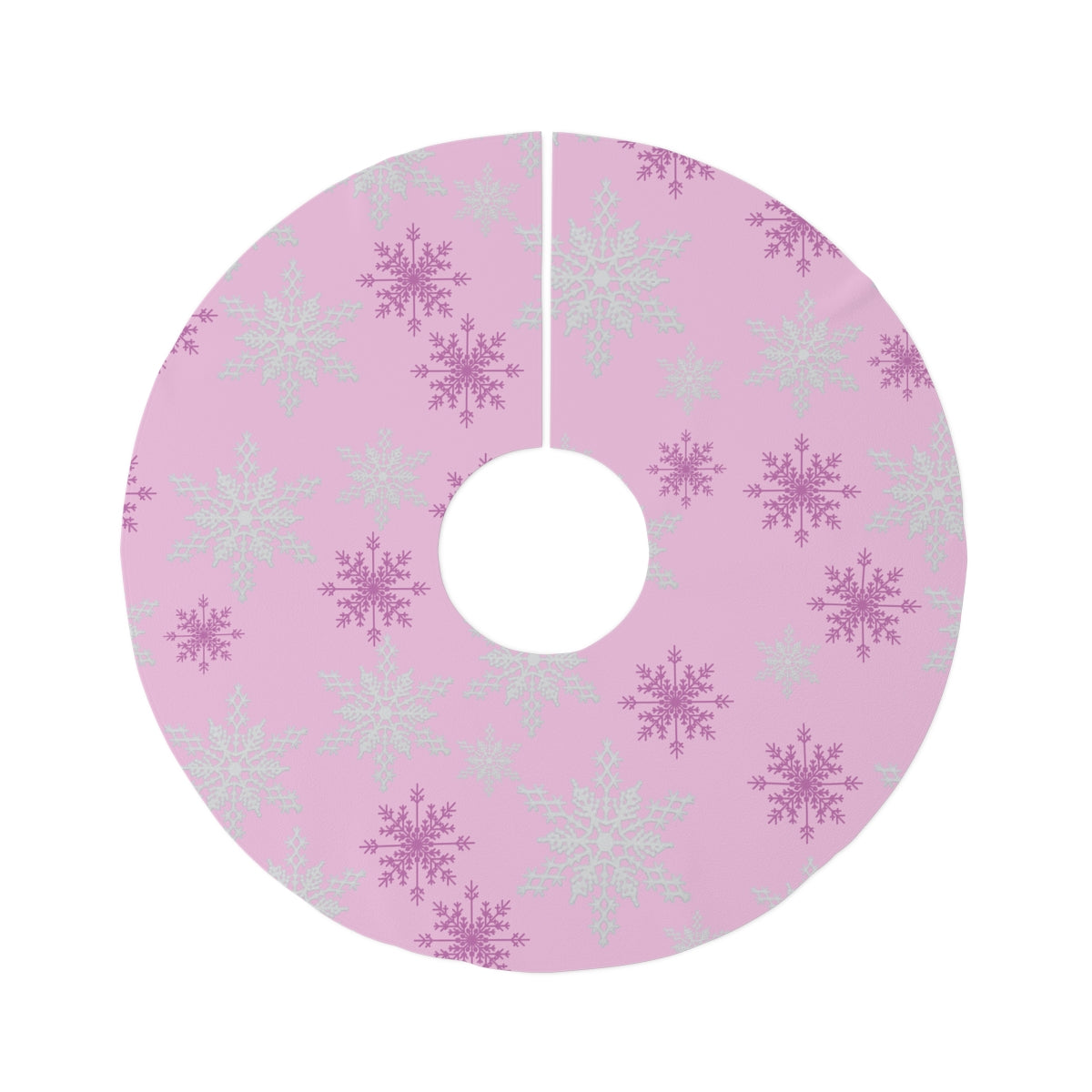 pink snowflake christmas tree skirt
