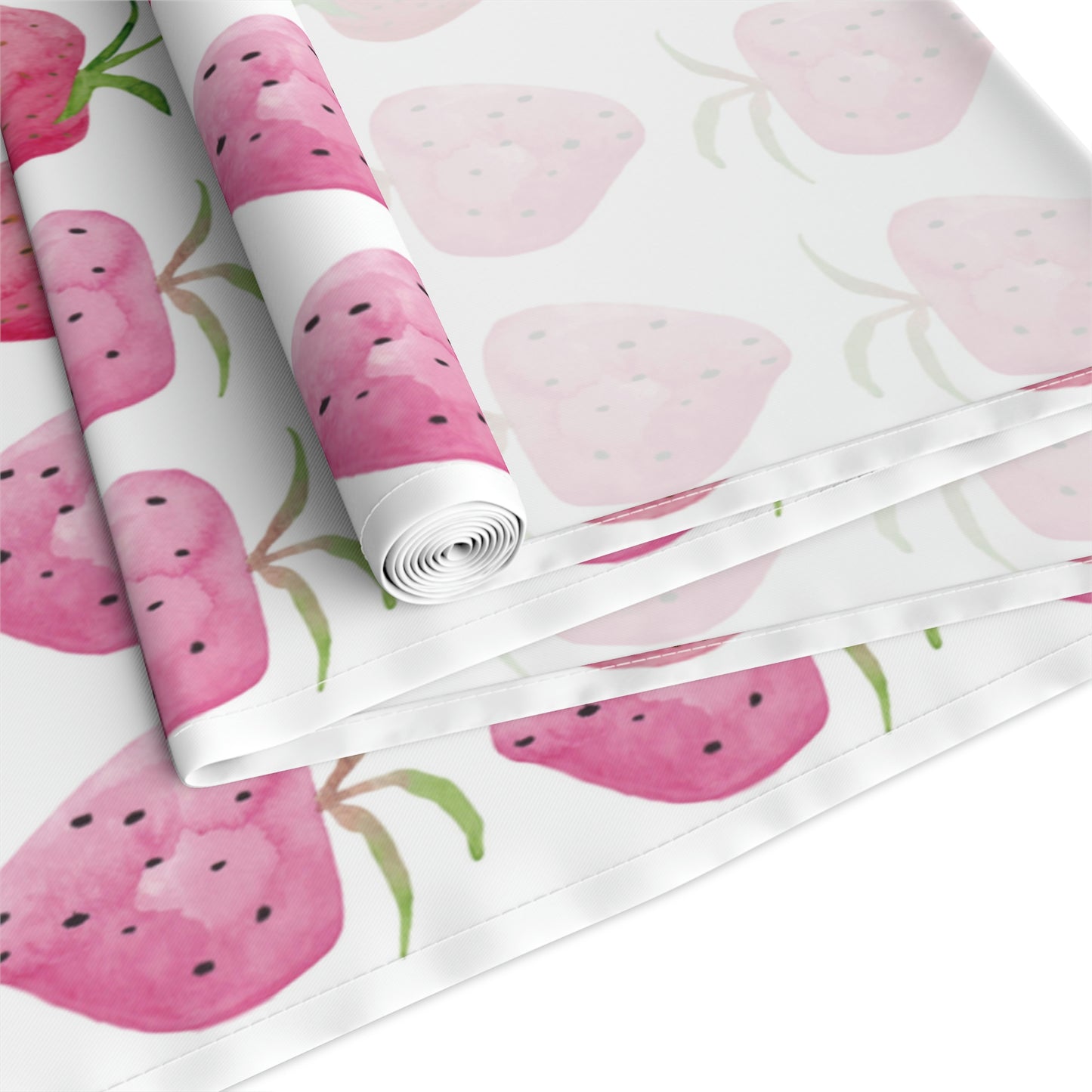 Strawberry Decor / Strawberry Table Runner / Watercolor Strawberry Table Runner