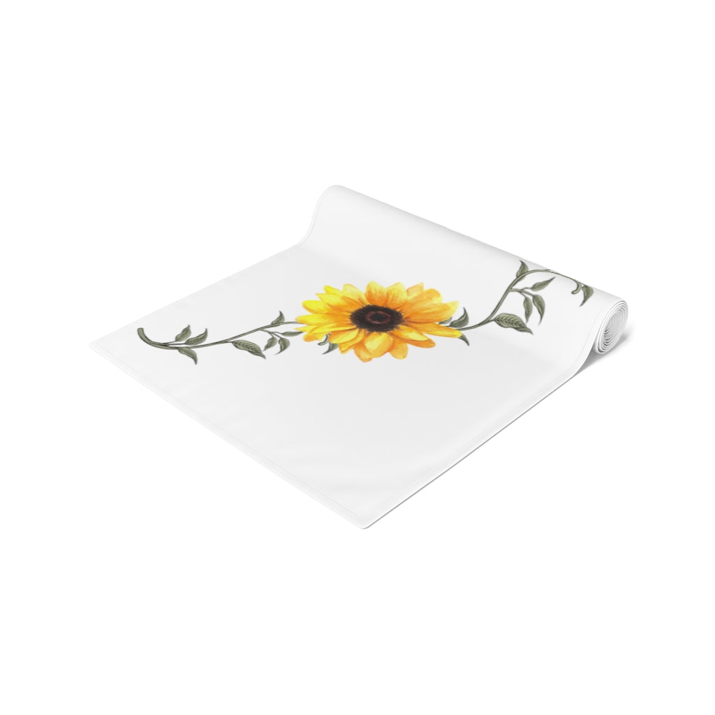 watercolor sunflower table runner