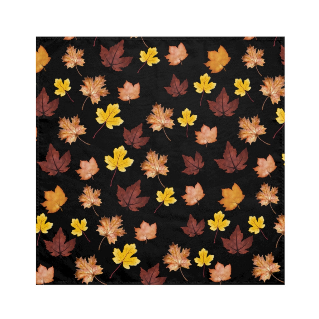 flat view of autumn cloth dinner napkins