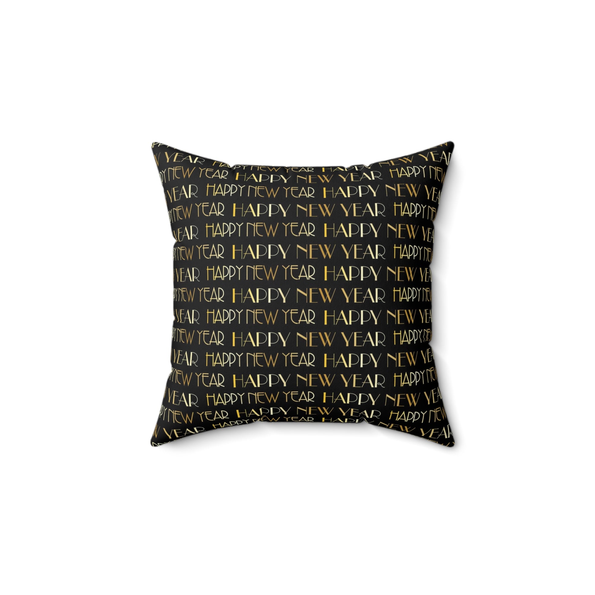 gold and black new years pillow