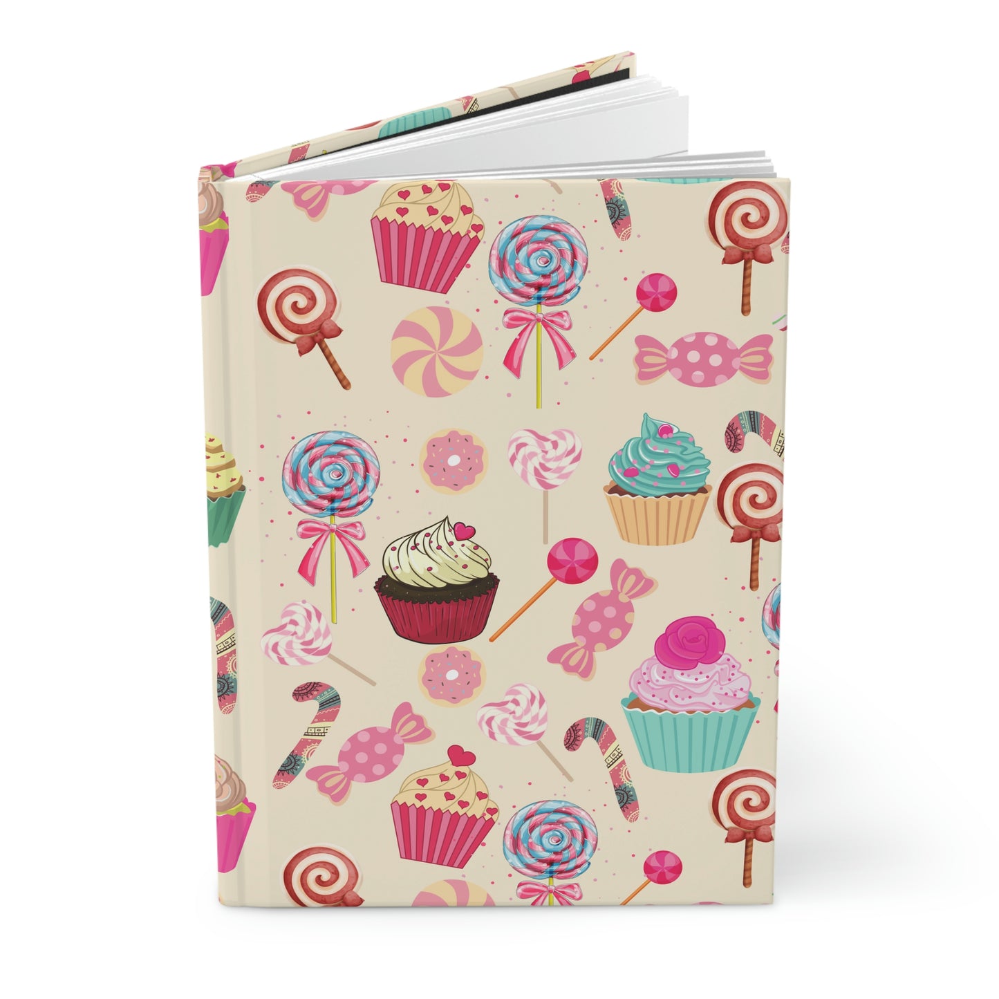 Pink Candy Hard Cover Journal / Cupcake Journal