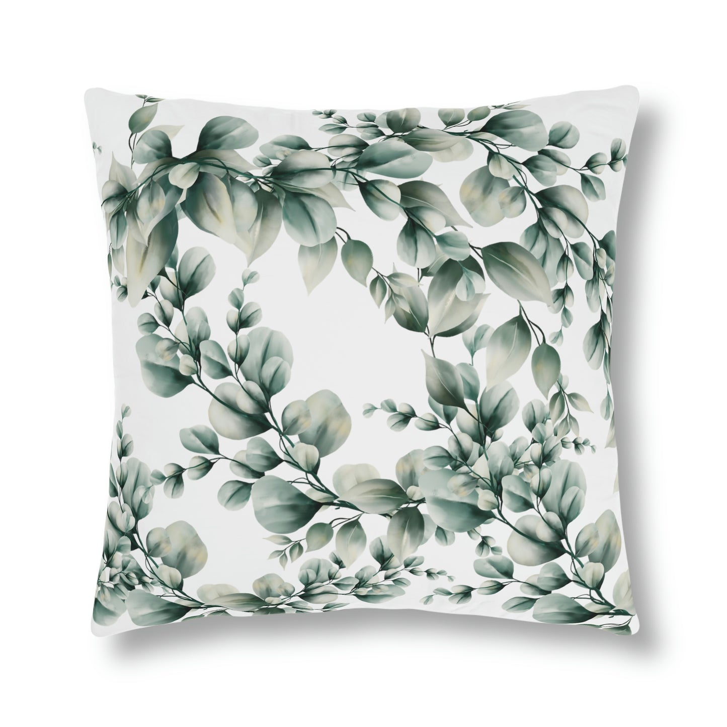Eucalyptus Print Outdoor Patio Pillow for spring or summer decor