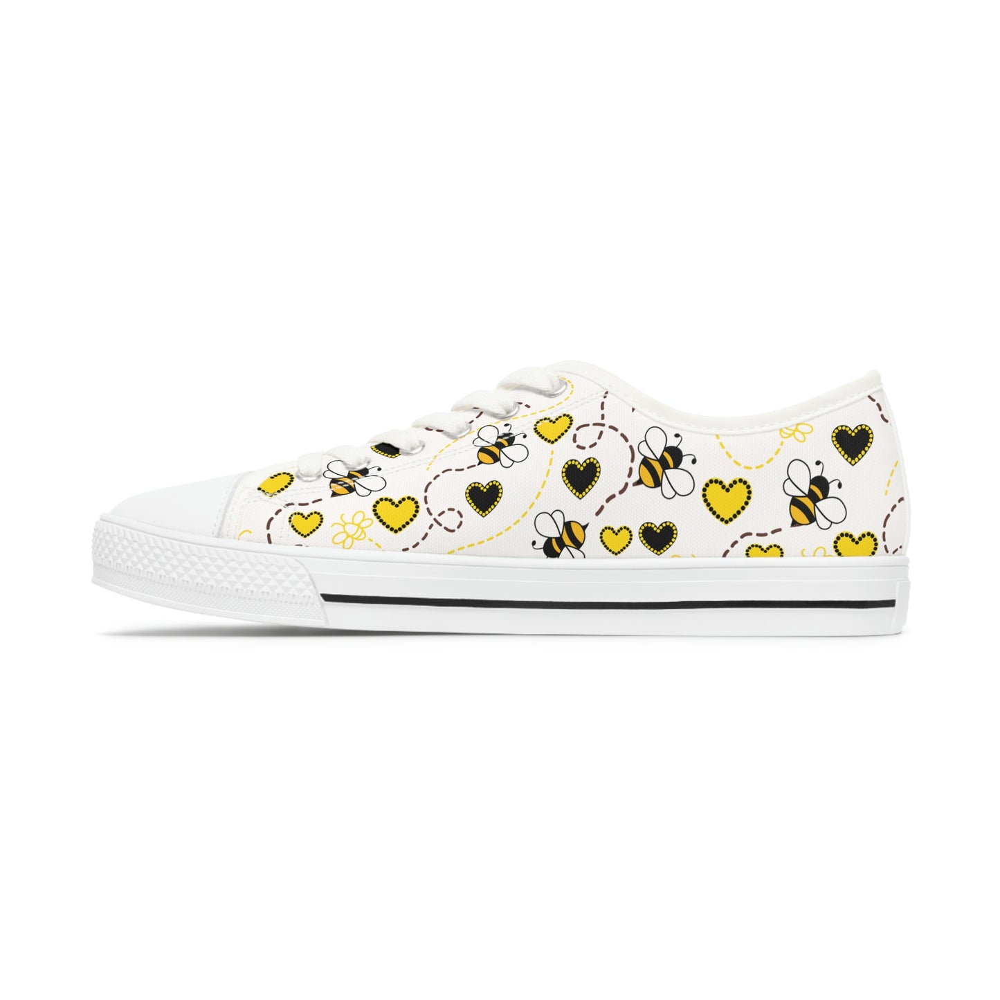 Women's Low Top Sneakers . / Custom Honey Bee Print