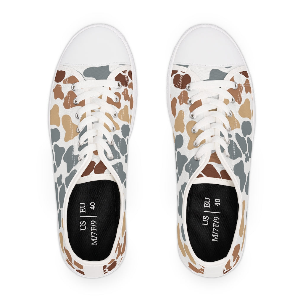 Cow Print Shoes / Women's Low Top Sneakers