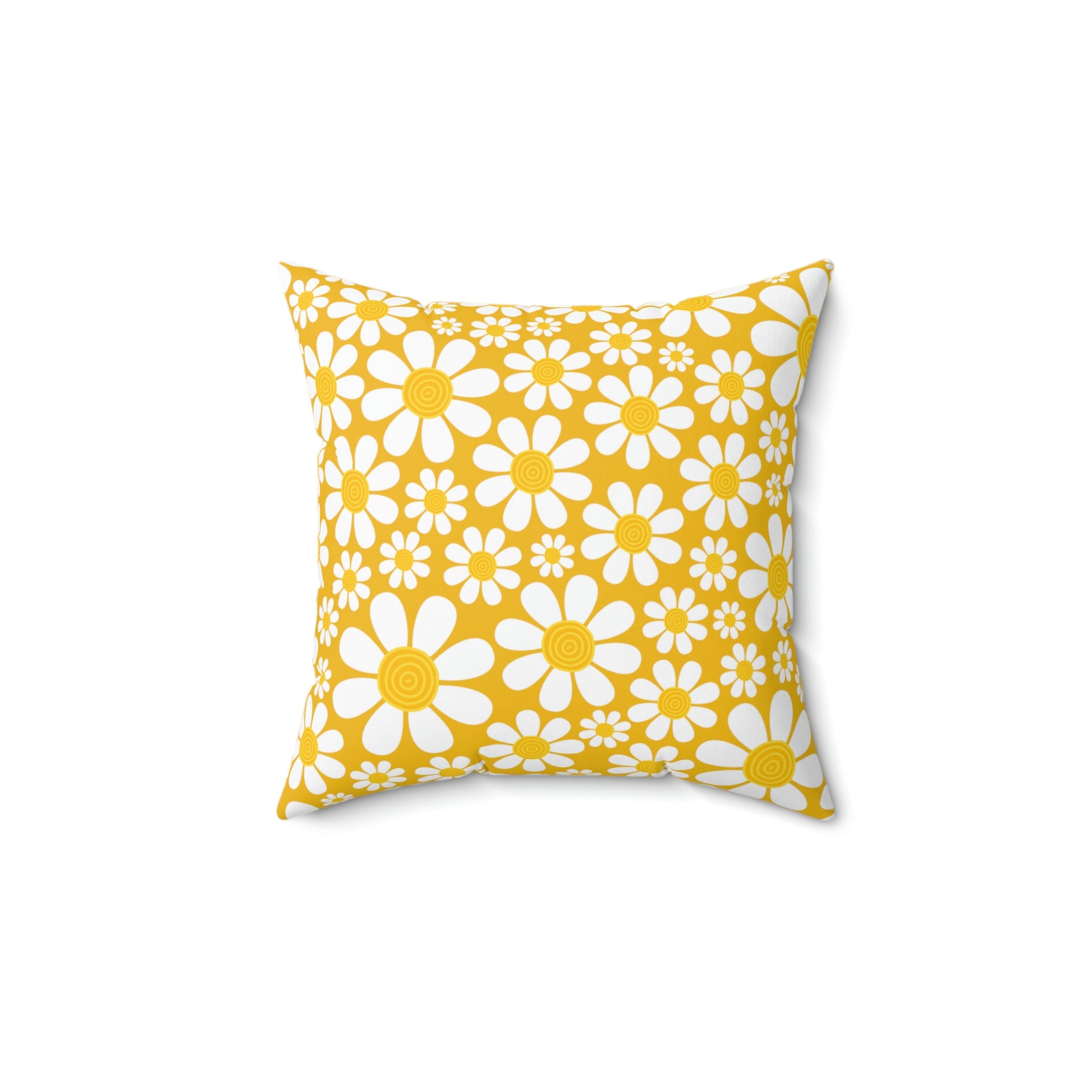yellow daisy throw pillow