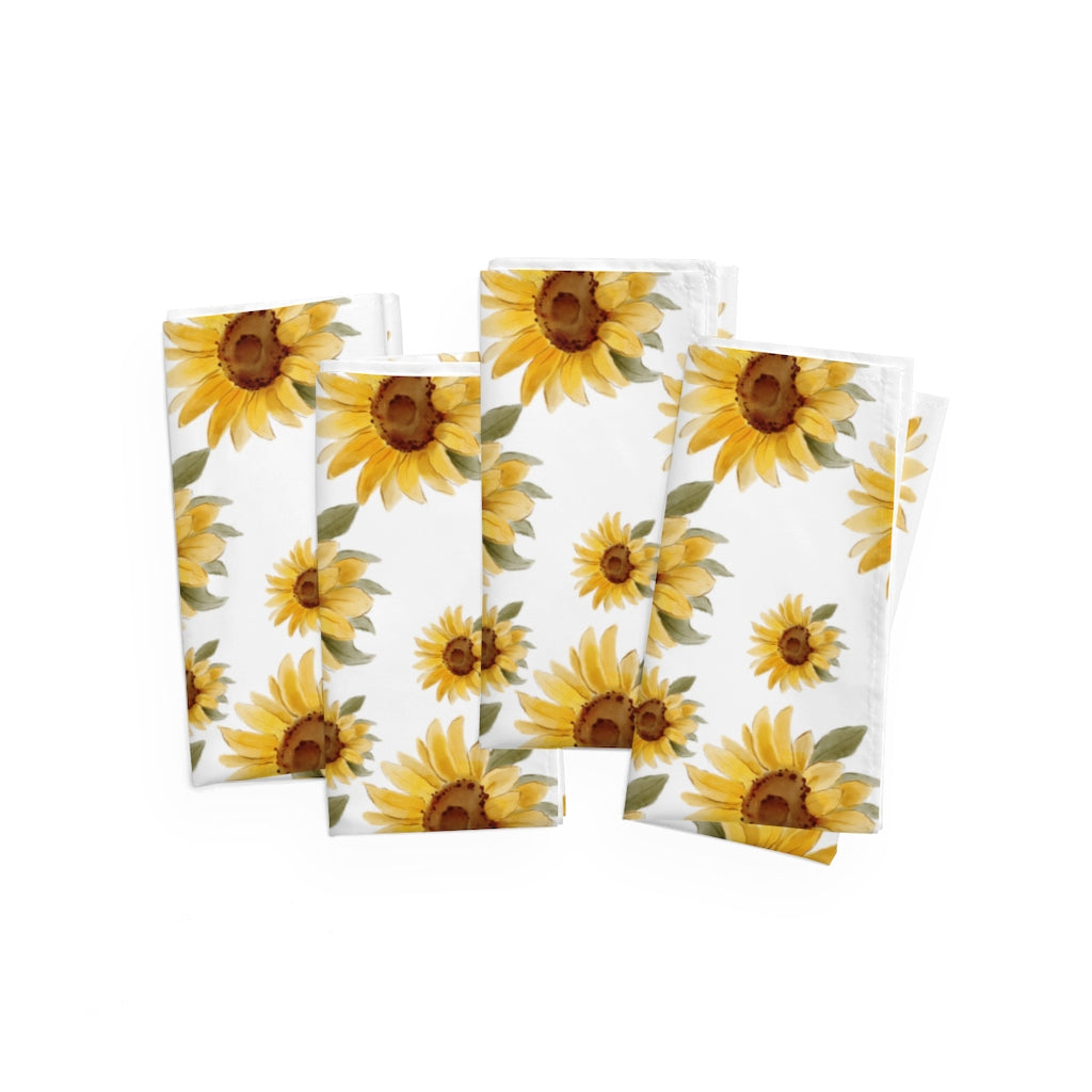 set of 4 sunflower napkins