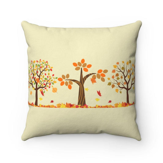 fall leaves pillow in orange, brown and yellow color