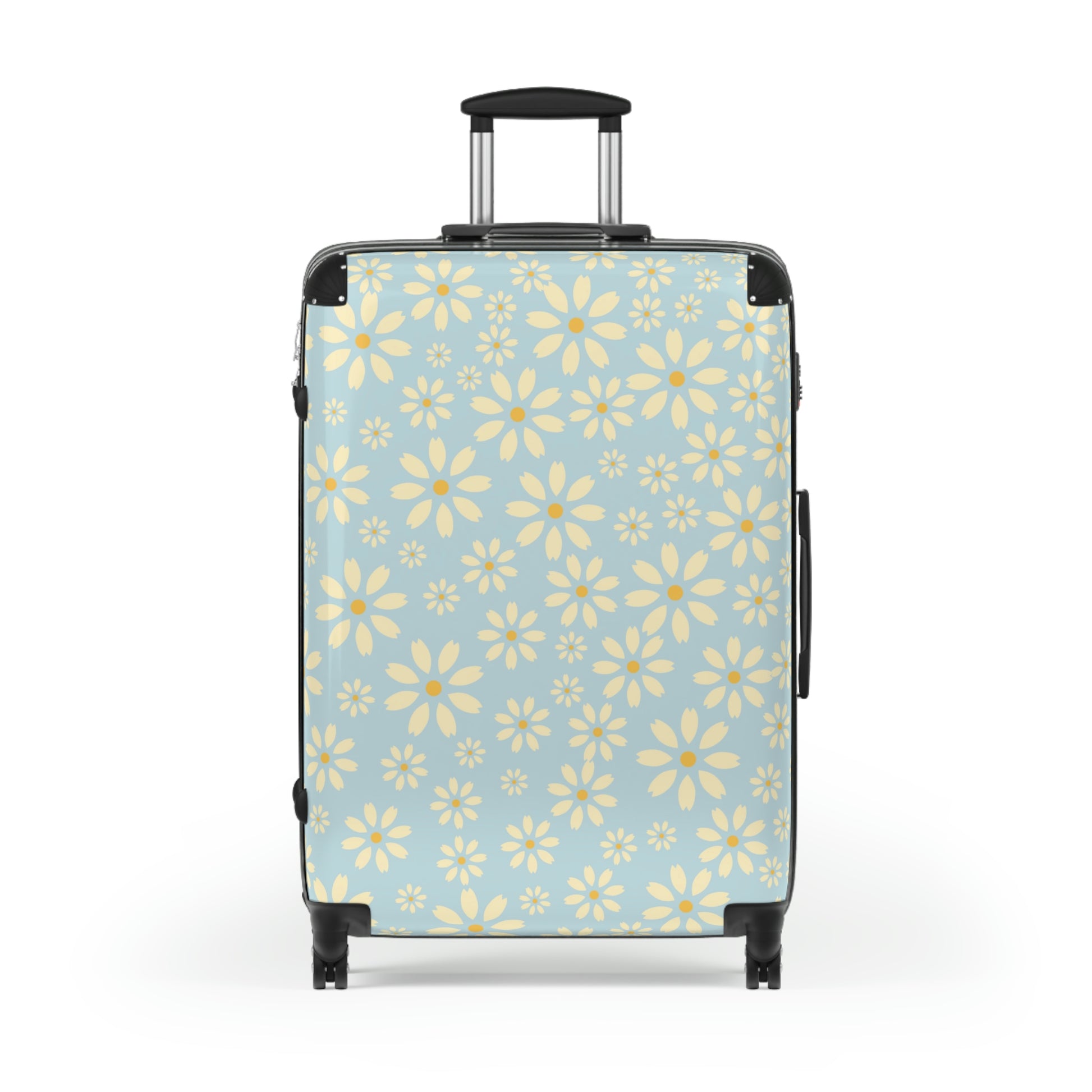 blue daisy custom suitcase