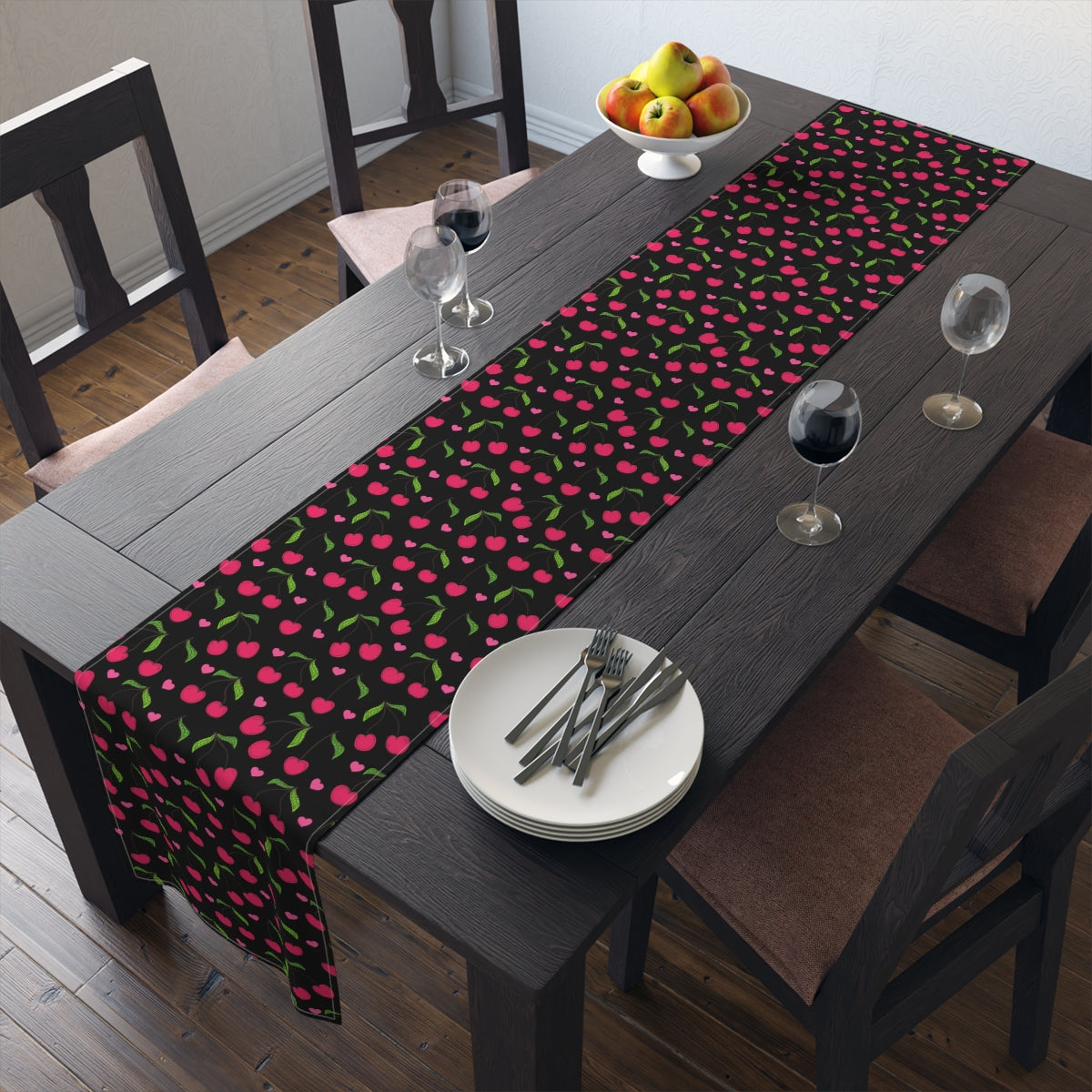 Cherry Table Runner / Red Cherry Decor