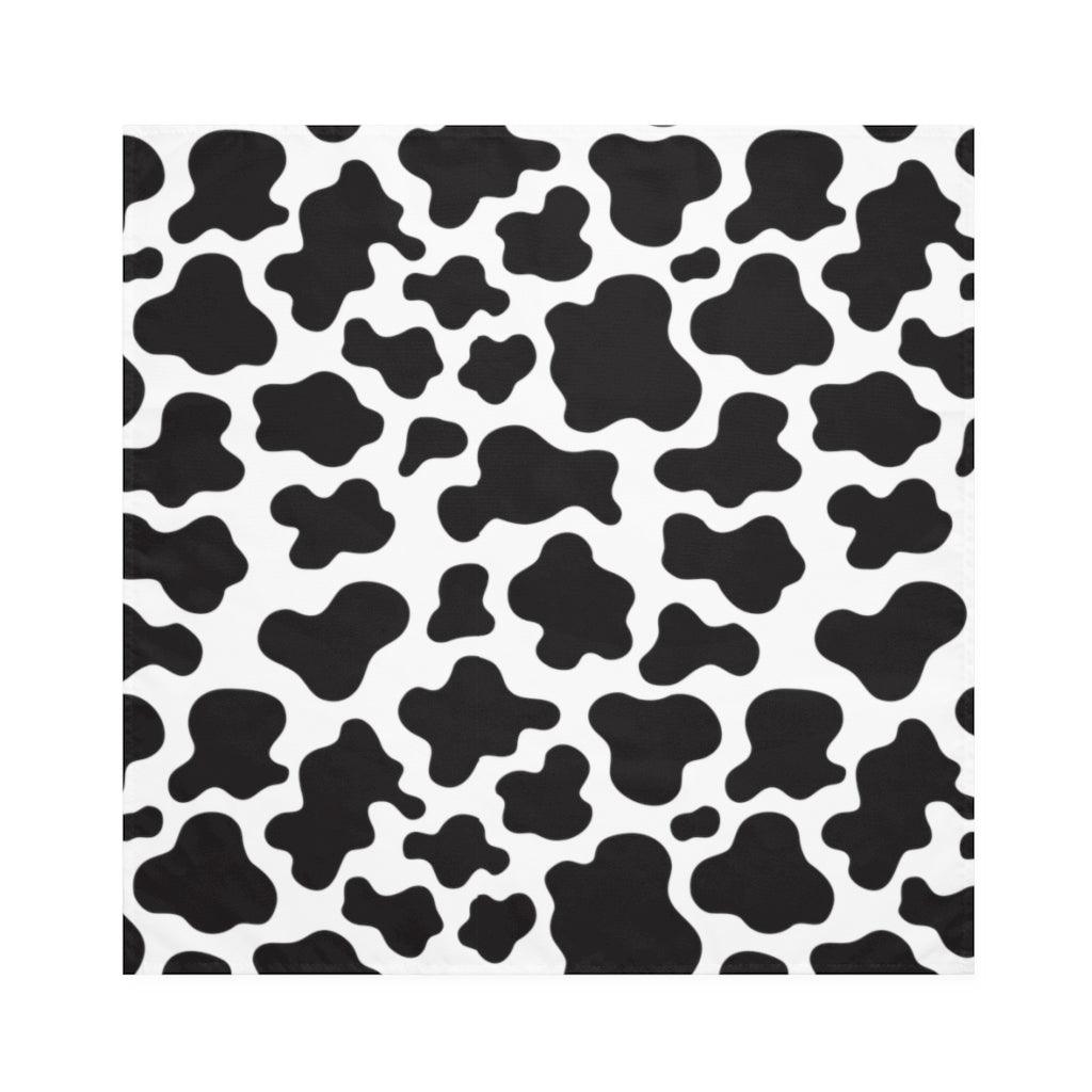 cow print cloth dinner napkins in black and white 