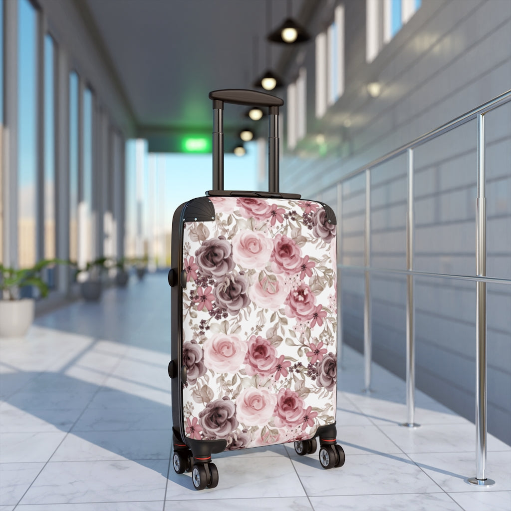 Pink cheap flower suitcase