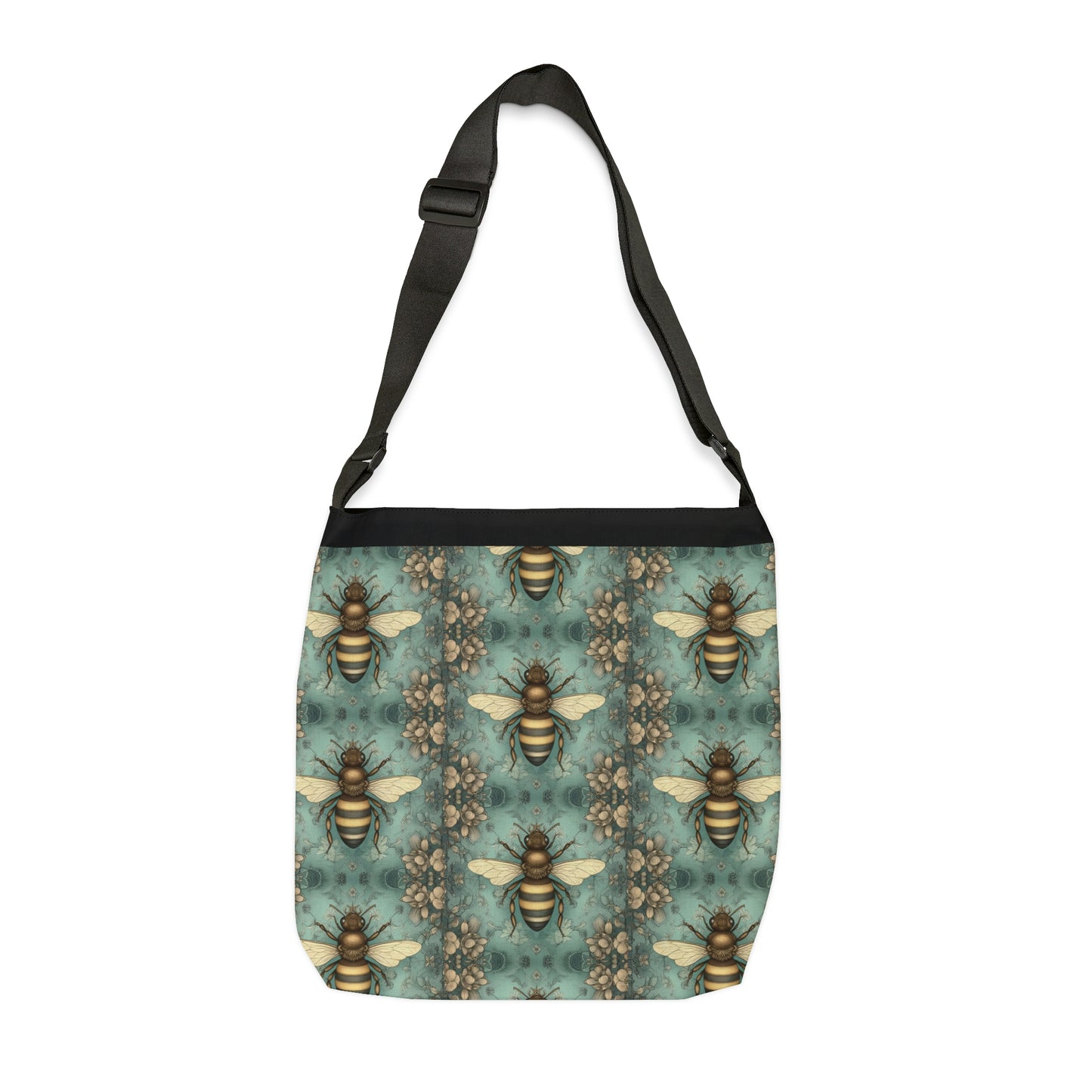 green teal antique honey bee tote bag or crossbody purse for women