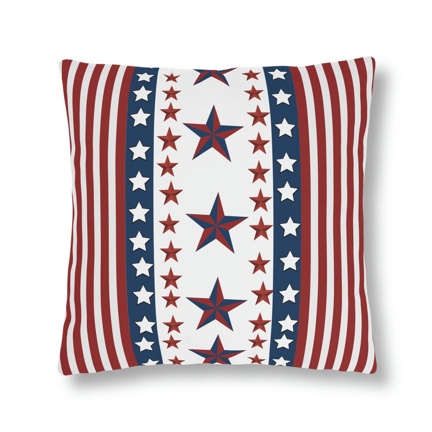 4th of july outdoor pillow with red,white and blue stars and stripes
