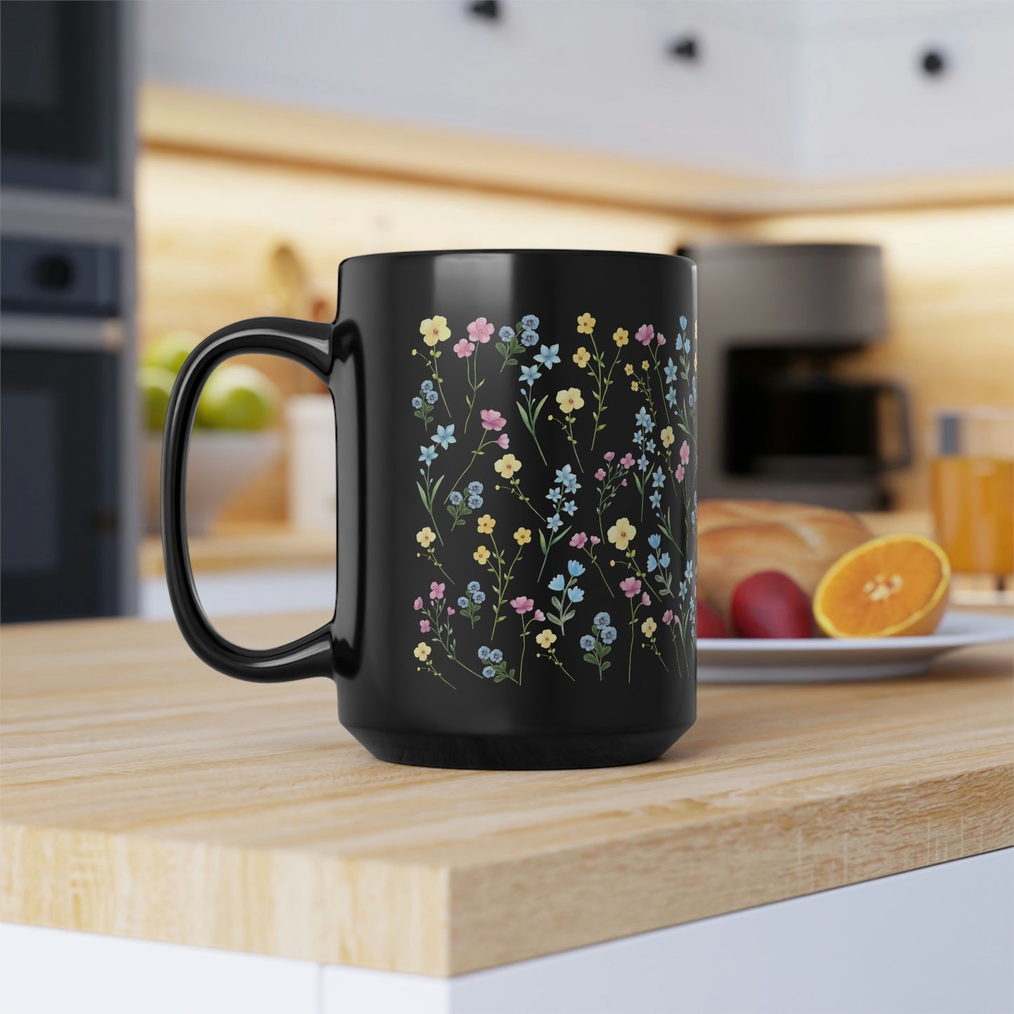 Personalized Mom Floral Coffee Mug