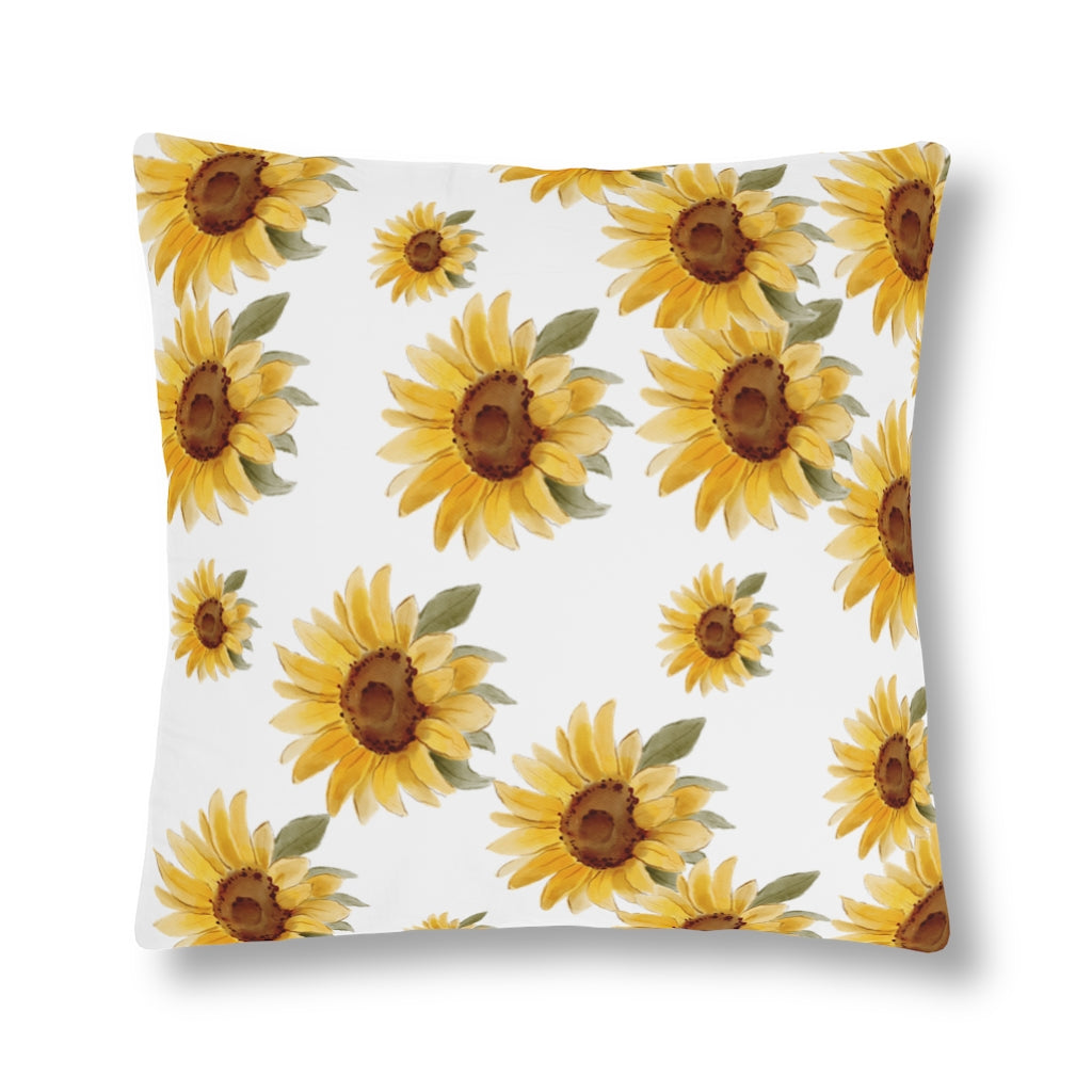 Sunflower Outdoor Pillow / Watercolor Sunflower Patio Decor