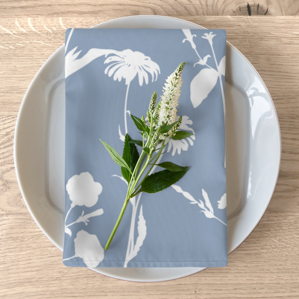 blue floral summer napkins