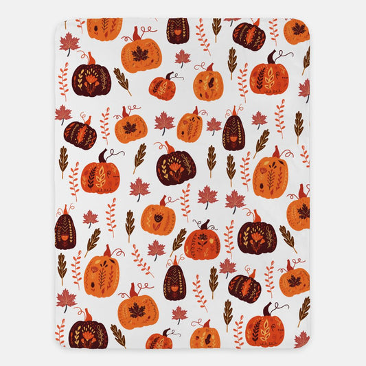 Halloween Pumpkin Sherpa Blanket - 60" x 80"