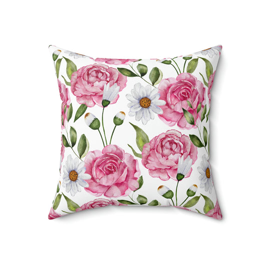 Pink Rose Pillow / Daisy Pillow / Floral Pillow