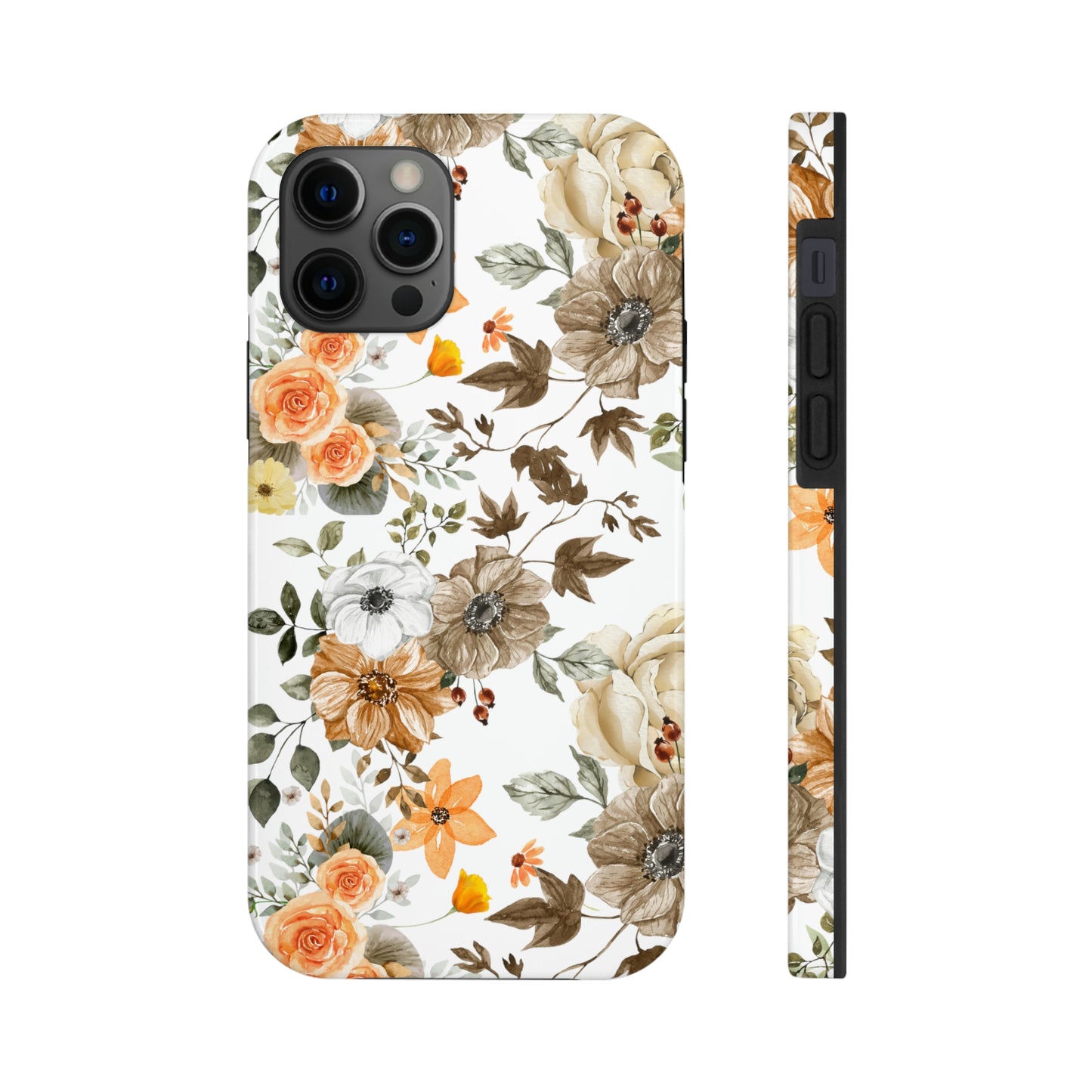 Orange Floral Iphone Case / Summer Iphone Case