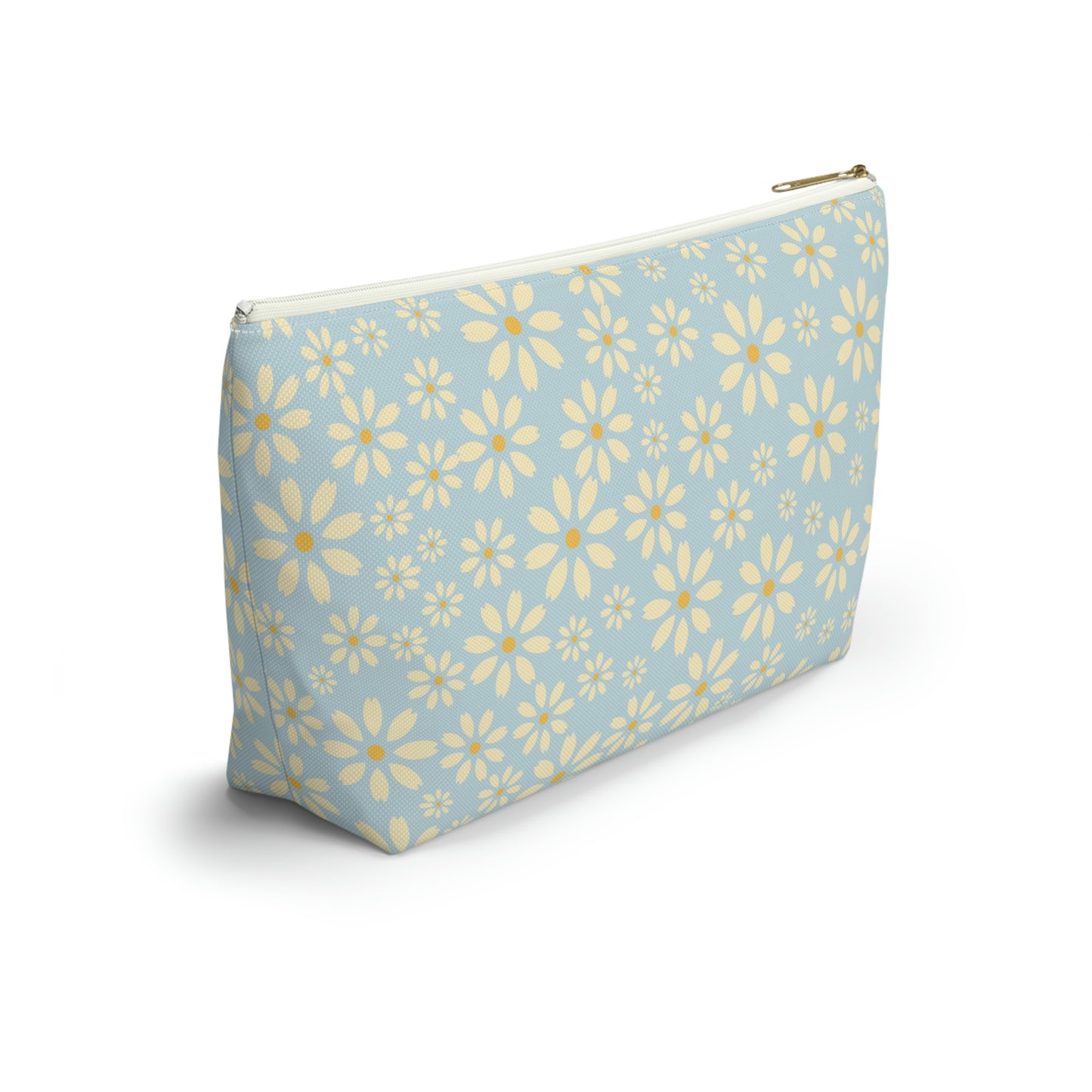 Daisy Makeup Bag / Blue Personalized Cosmetic Bag