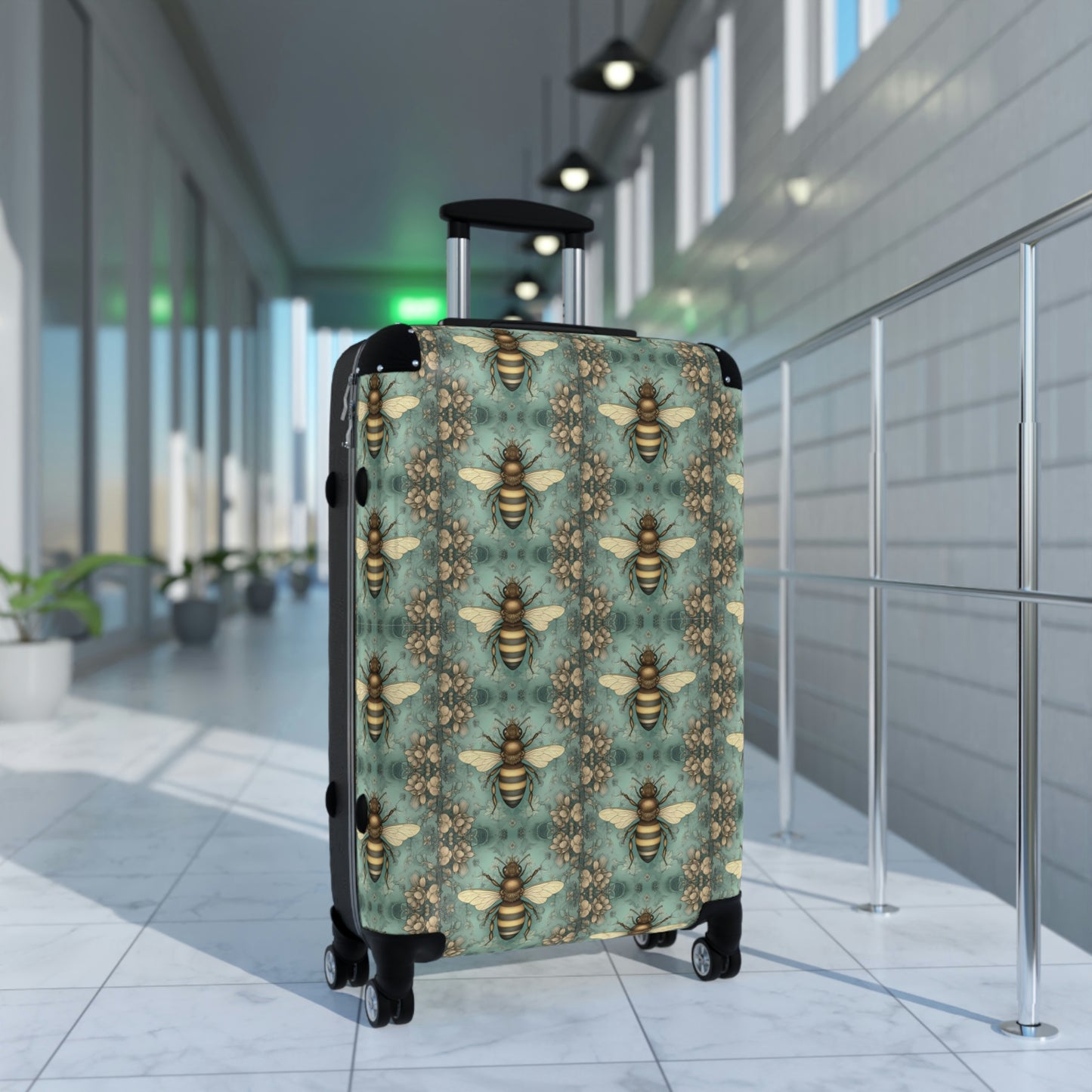 Women's Luggage / Teal Bee Wheeled Hard Shell Suitcase