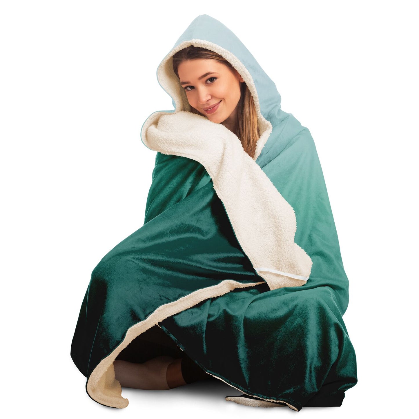 Personalized Hooded Blanket / Green Fade Blanket