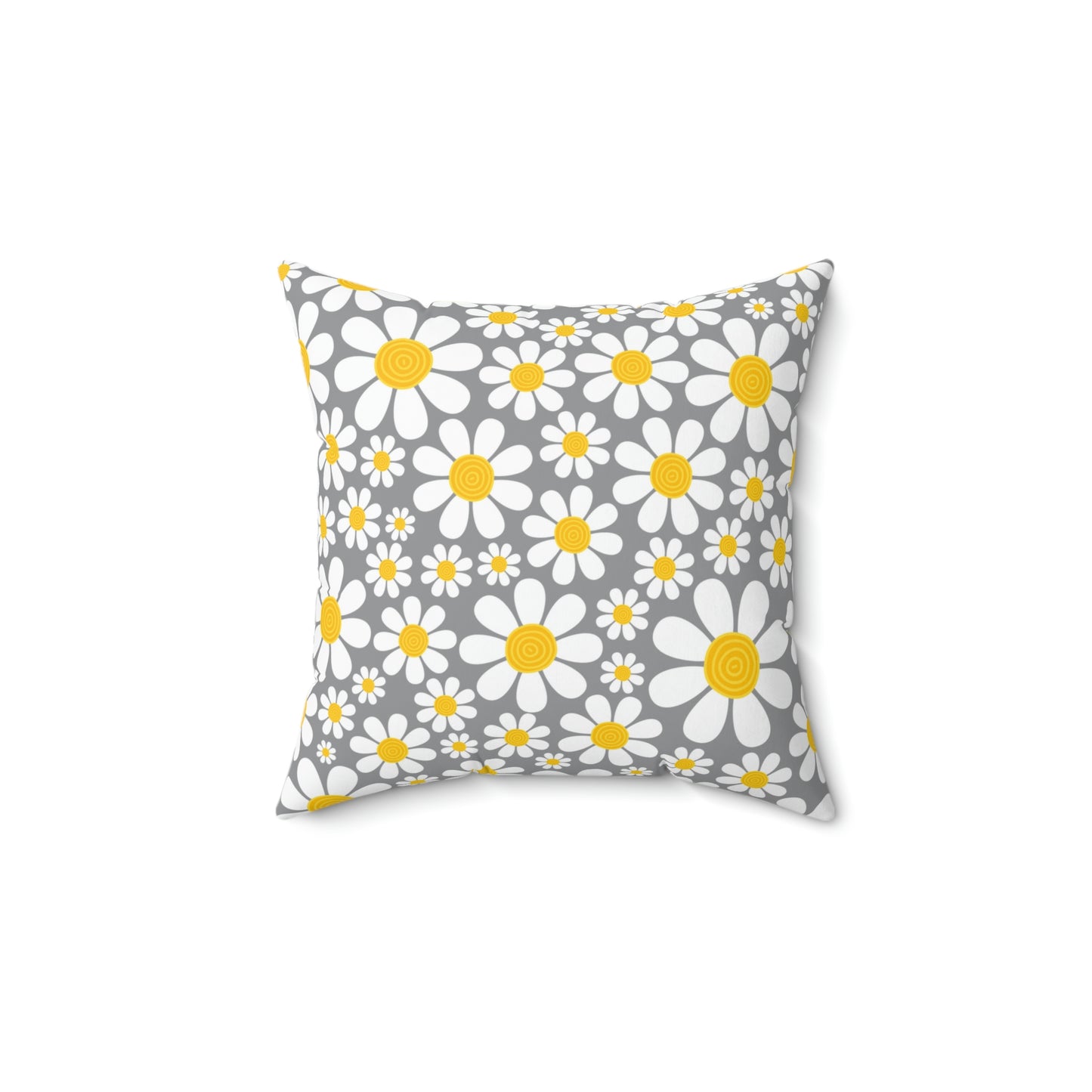 Daisy Throw Pillow / Grey Daisy Cushion