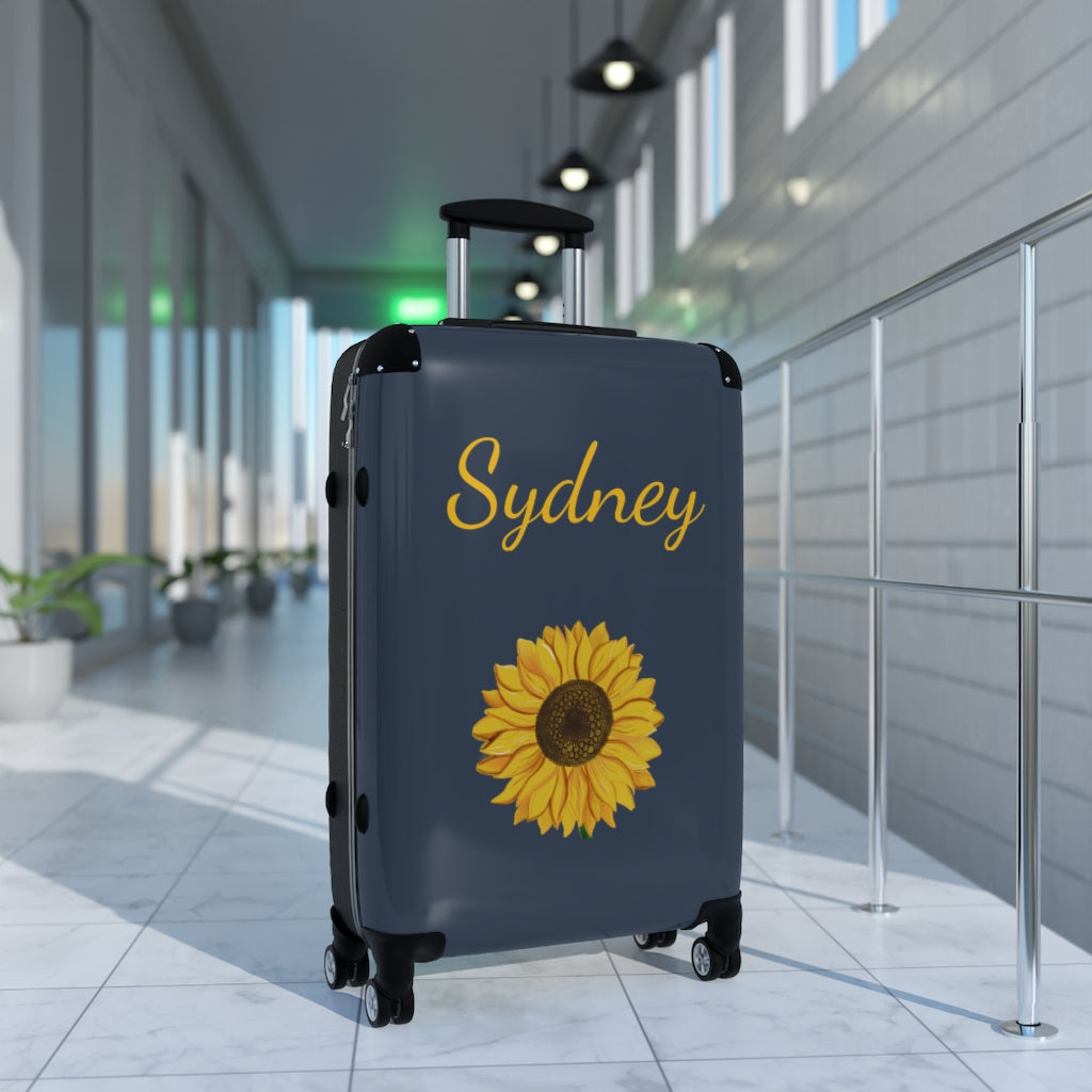Sunflower Suitcase / Personalized Luggage