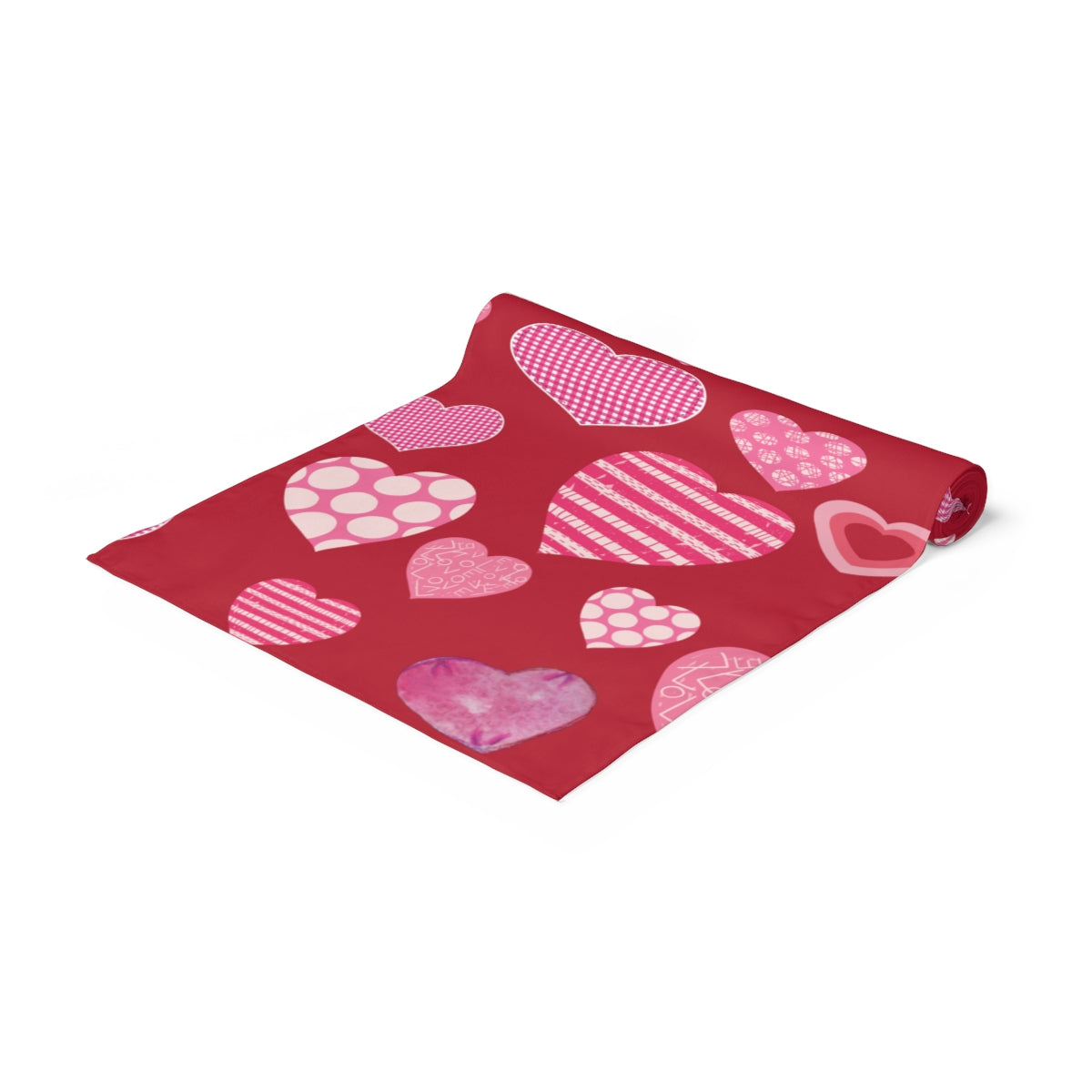 Valentines Day Table Runner / Red Valentines Day Decor / Heart Table Runner