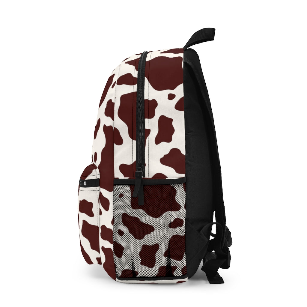 cow print backpack for girls or women 