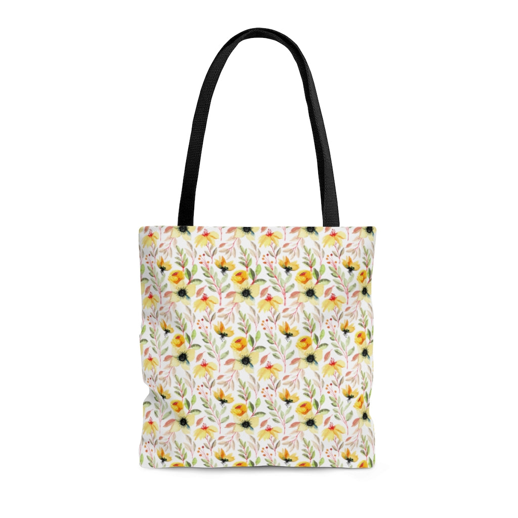 Floral Tote Bag / Yellow Flower Bag