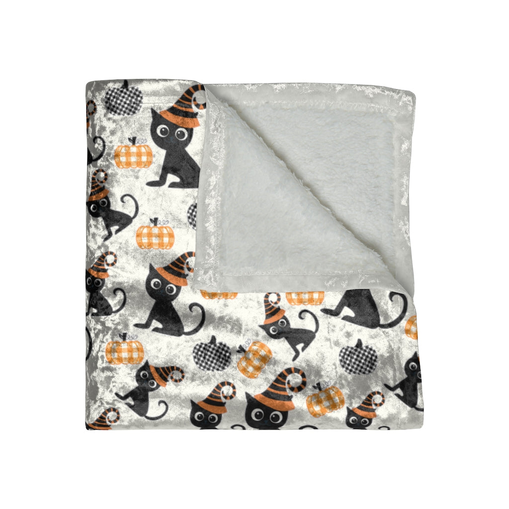 Halloween Cat Blanket /  Pumpkin Blanket