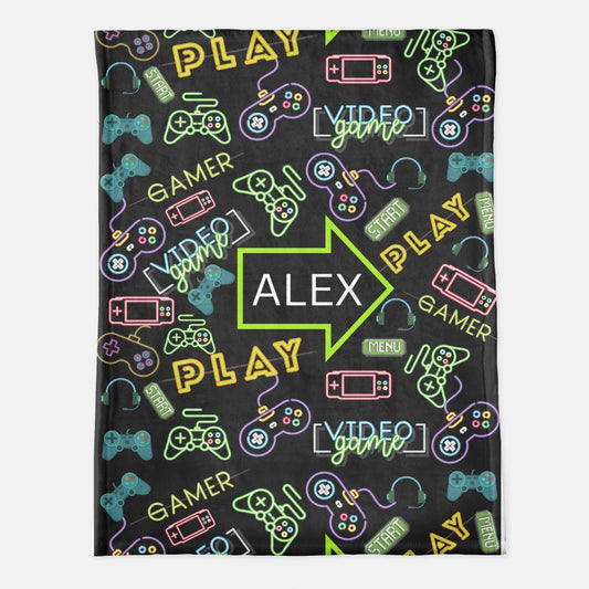 Video Game Blanket / Personalized Minky Blanket / 60" x 80"
