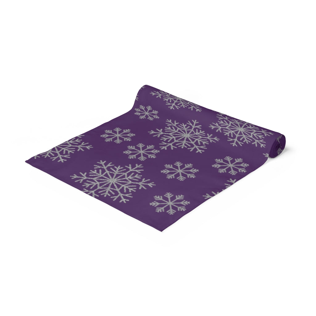 Christmas Table Runner / Snowflake Table Runner / Purple Christmas Decor