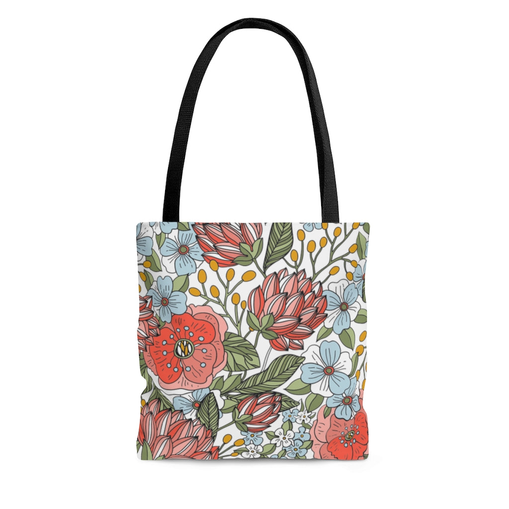 flower tote bag, travel bag, overnight bag 