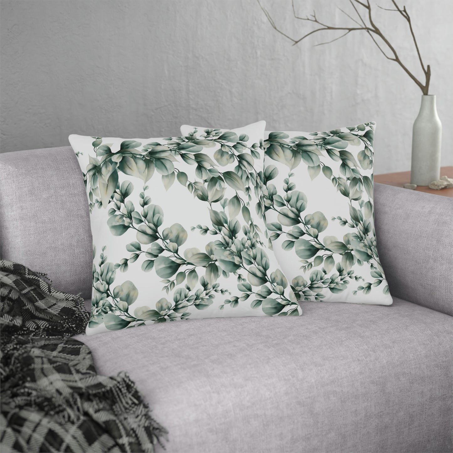 Eucalyptus Print Pillow / Eucalyptus Decor / Outdoor Patio Pillow / Waterproof Pillow