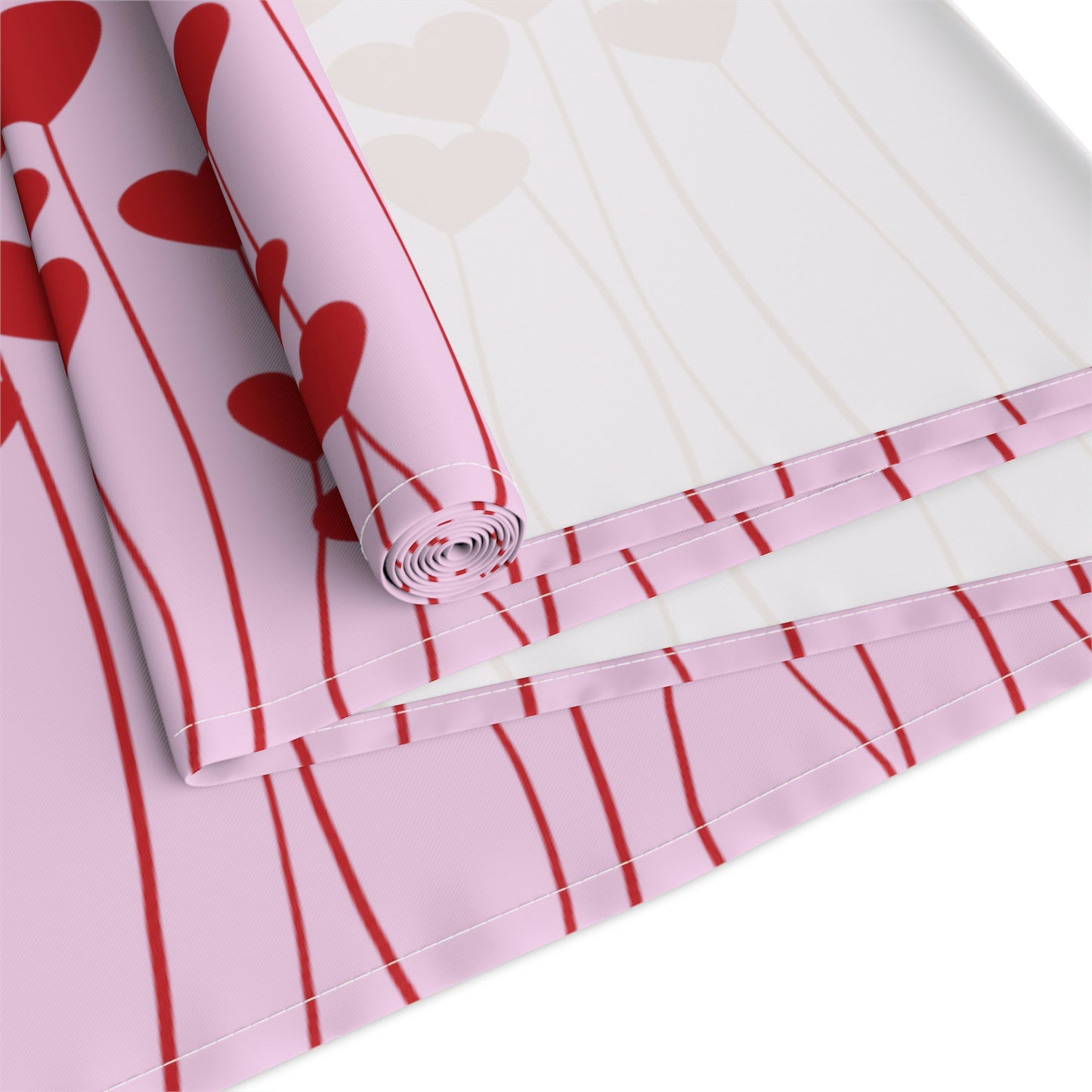 Pink Valentines Day Table Runner / Heart Table Runner / Valentines Day Decor / Pink Table Runner
