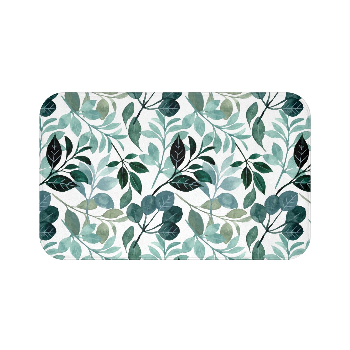 Leaf Bath Mat / Teal Bathroom Decor