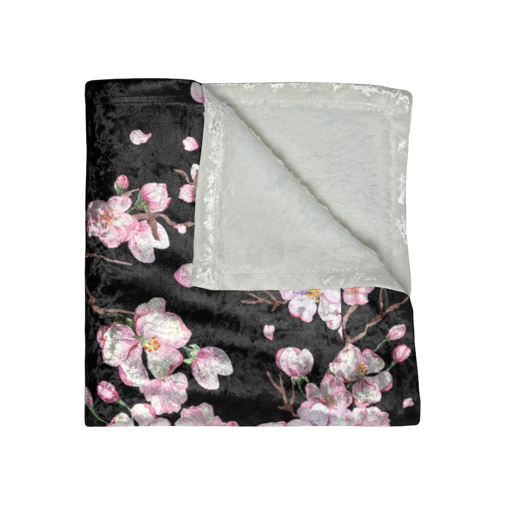 Cherry Blossom Blanket / Crushed Velvet Blanket