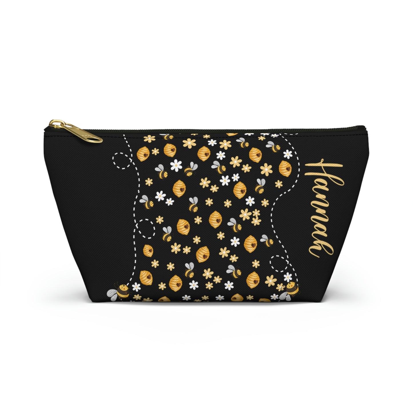 Honey Bee Makeup Bag / Personalized Cosmetic Bag