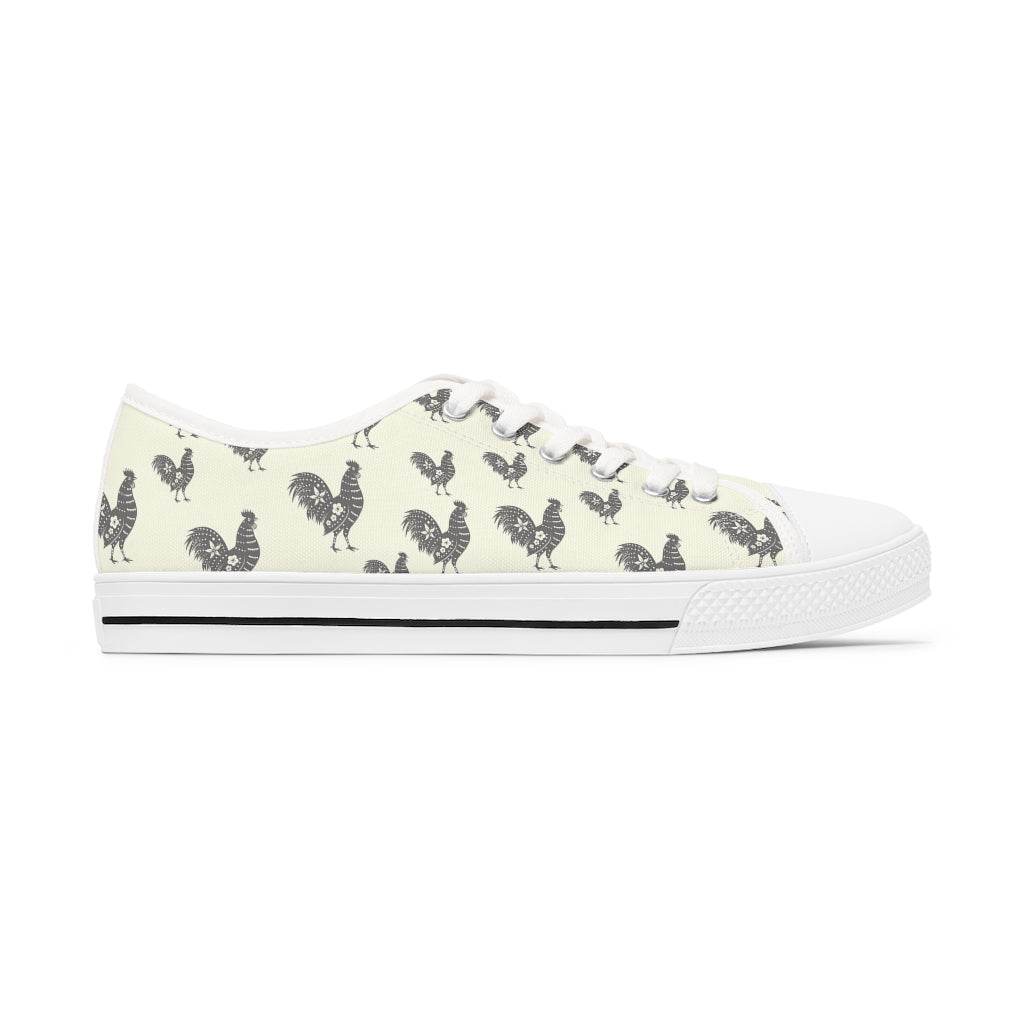 Rooster Print Shoes / Farmhouse Shoes / Women's Sneakers