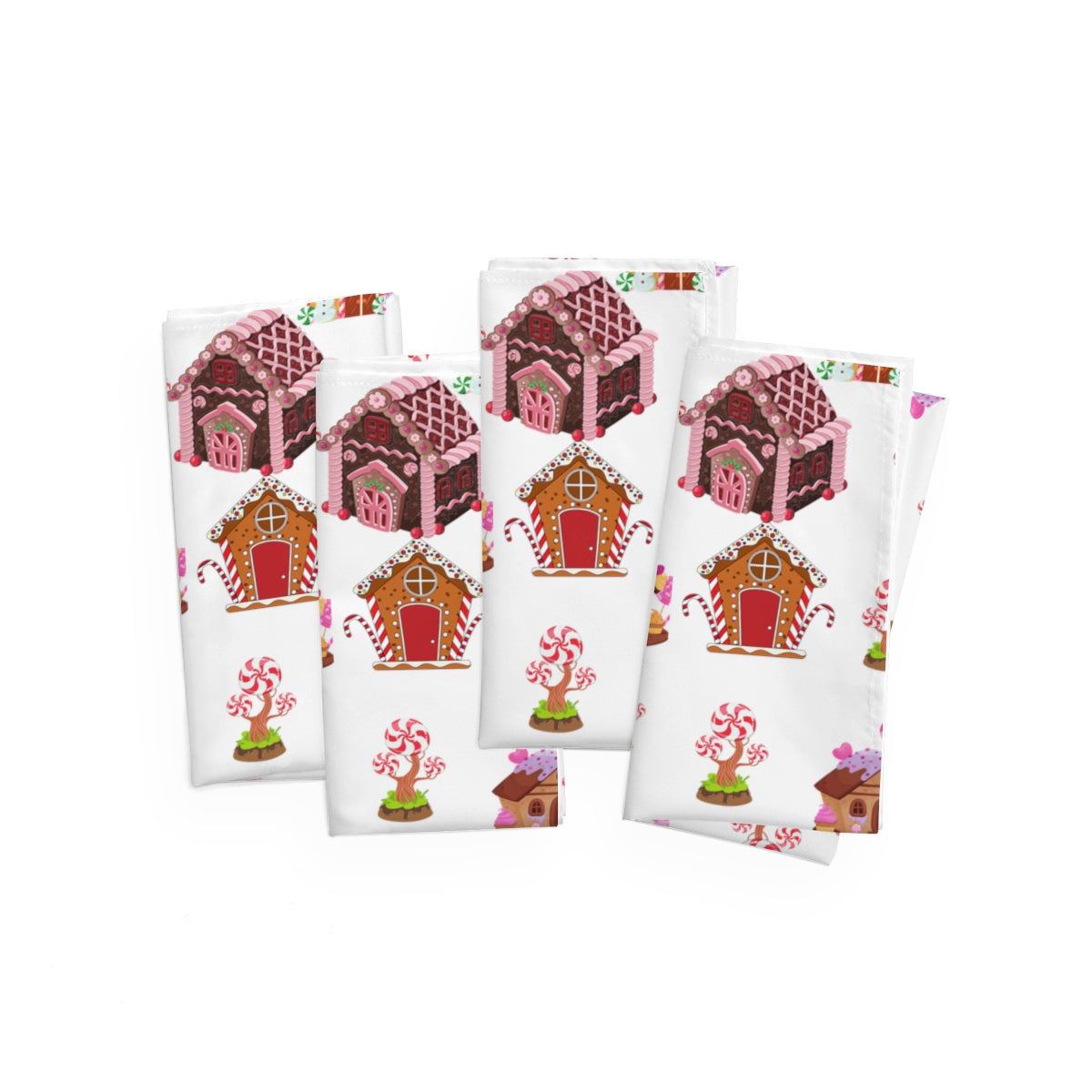 Gingerbread House Napkins / Christmas Napkins / Set of 4 Cloth Napkins