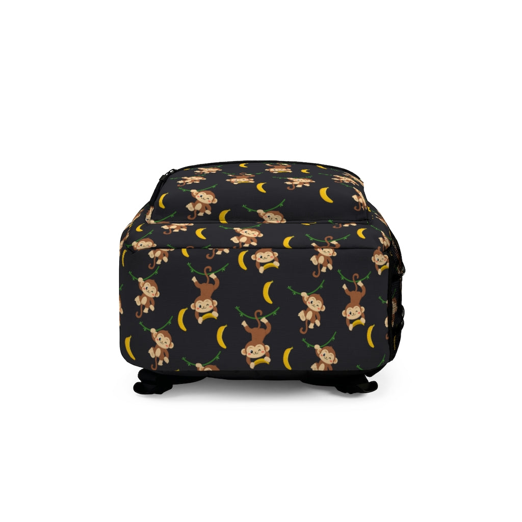 bottom view of monkey backpack for kids going back to school or carry on luggage