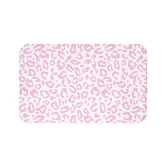 pink leopard print bath mat