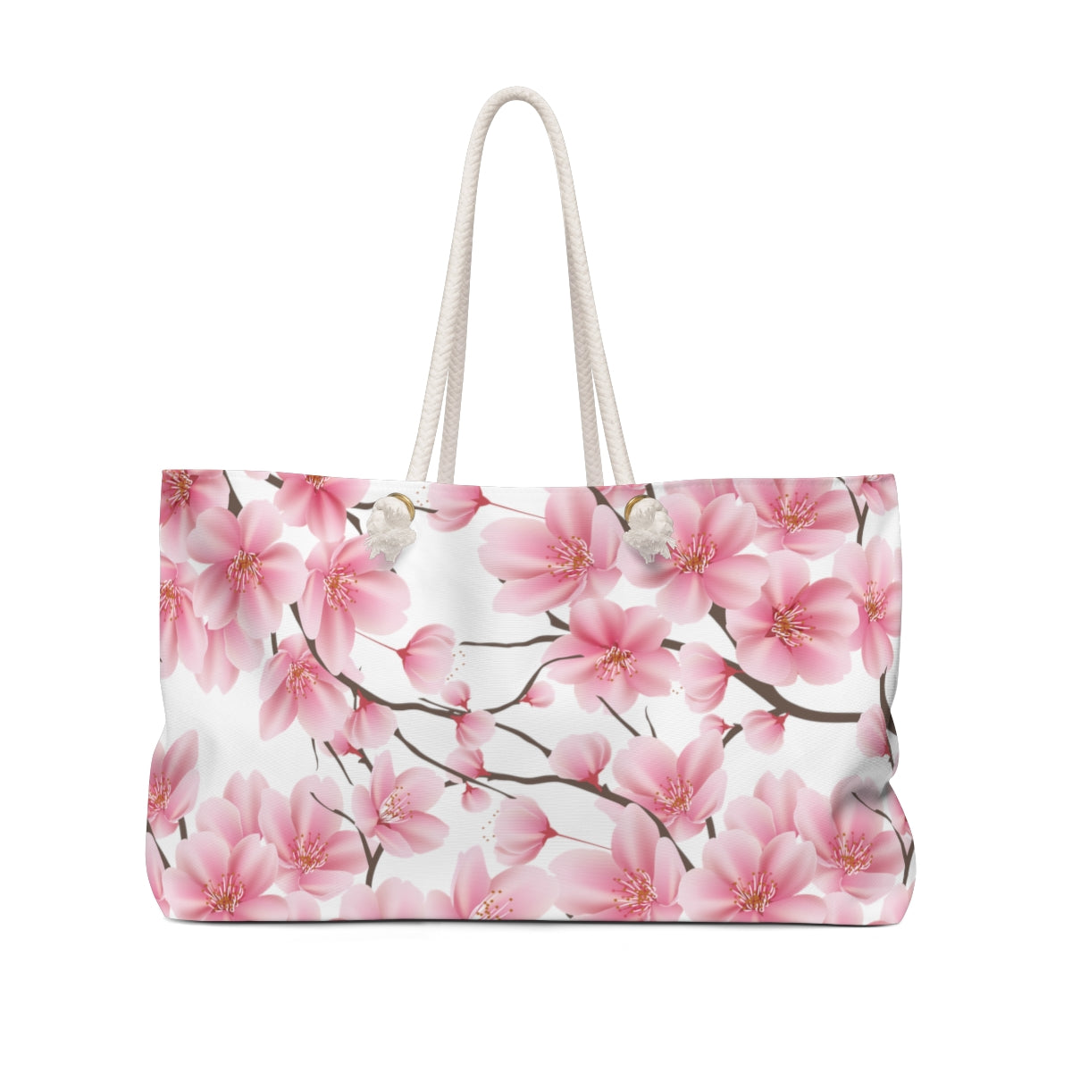 Cherry Blossom Weekender Bag, Floral Overnight Travel Bag