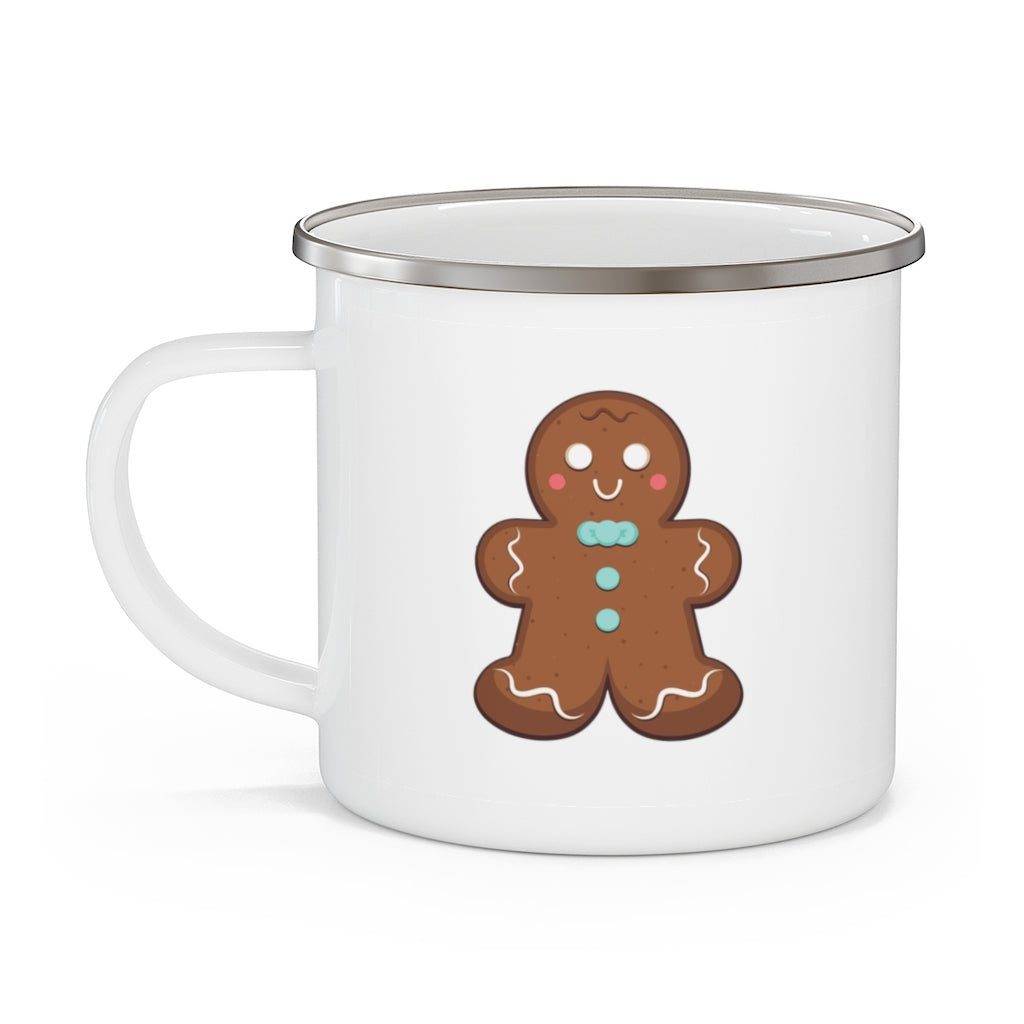 christmas coffee mug with a gingerbread man