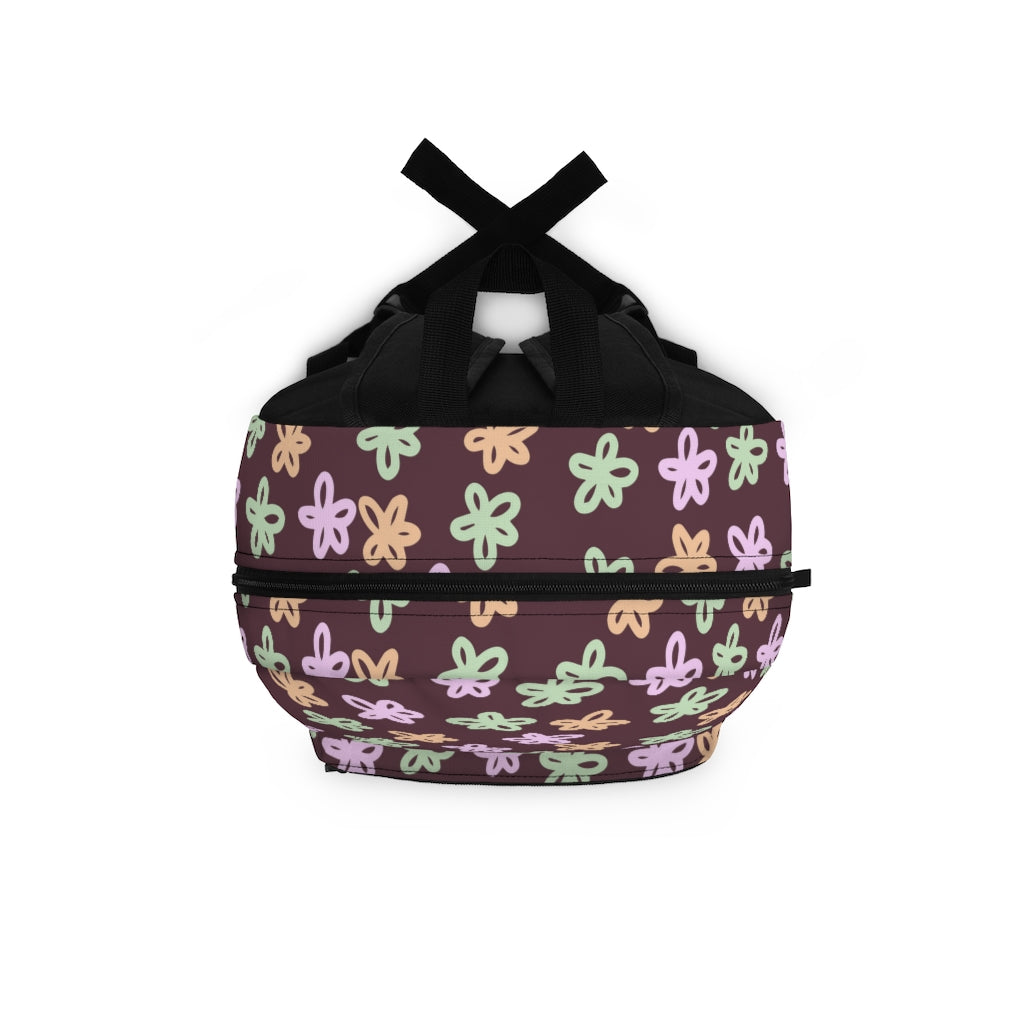 top view of flower backpack for girls