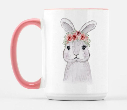 pink easter bunny mug