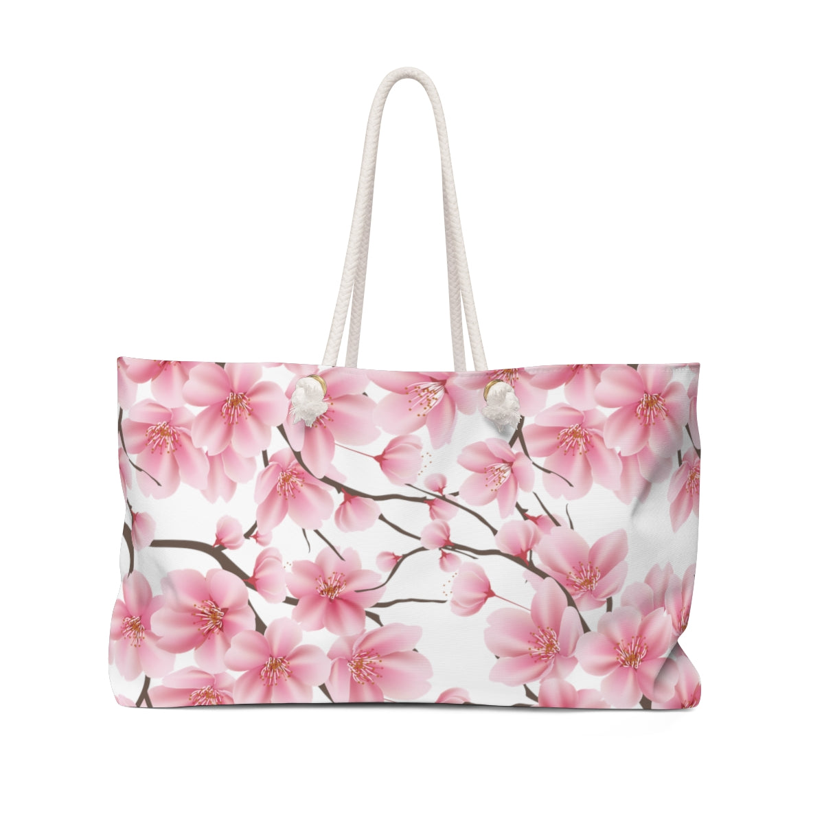 pink cherry blossom overnight travel bag